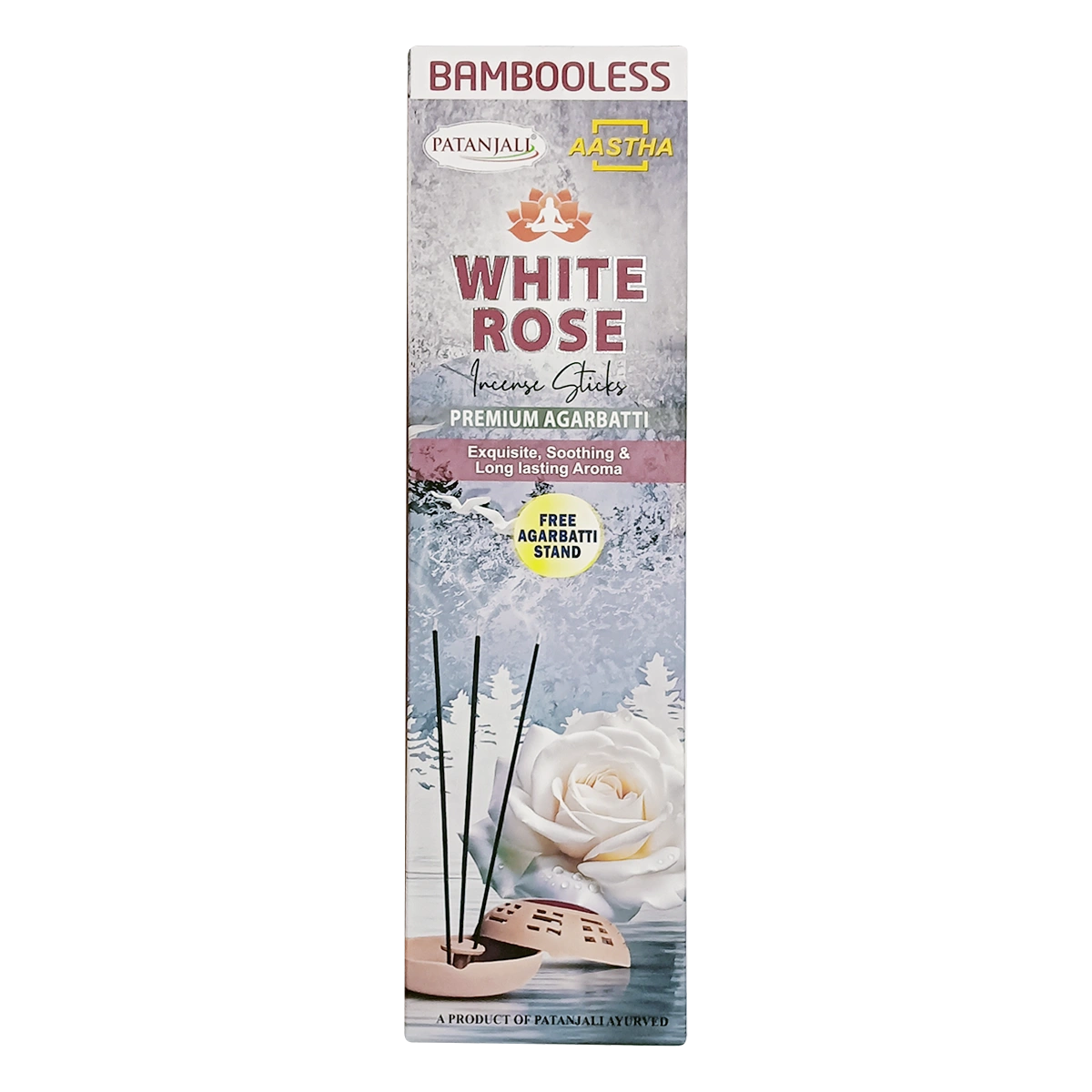 AASTHA BAMBOOLESS AGARBATI WHITEROSE-80G