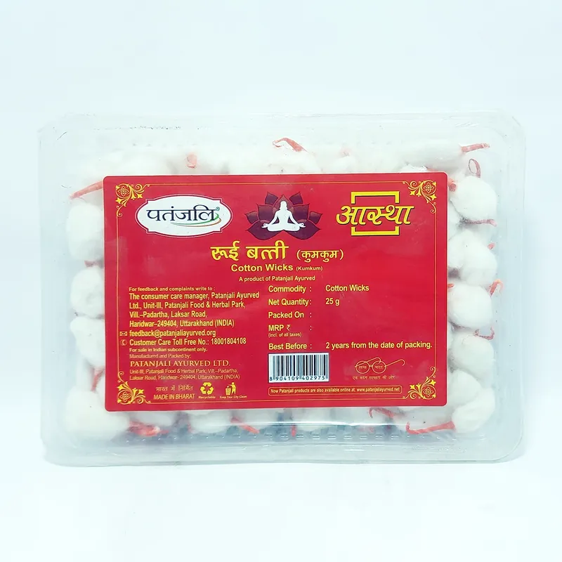 AASTHA COTTON WICKS KUMKUM 25 GM