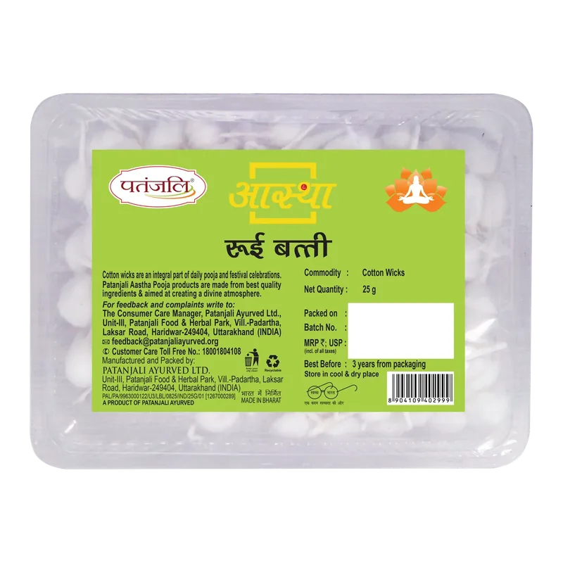 AASTHA COTTON WICKS PLAIN 25 GM