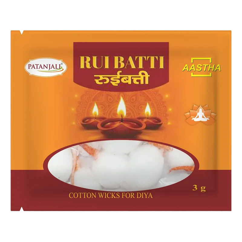 AASTHA ROUND COTTON WICKS(RED)- 3 GM