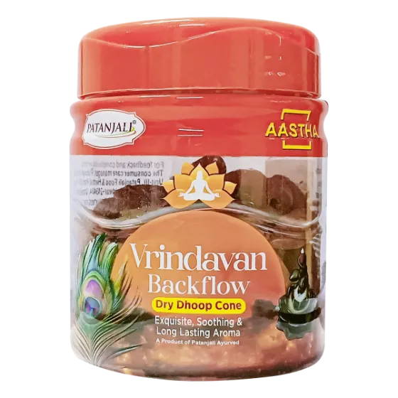 AASTHA BACKFLOW DHOOPCONE VRINDAVAN NEW-160G