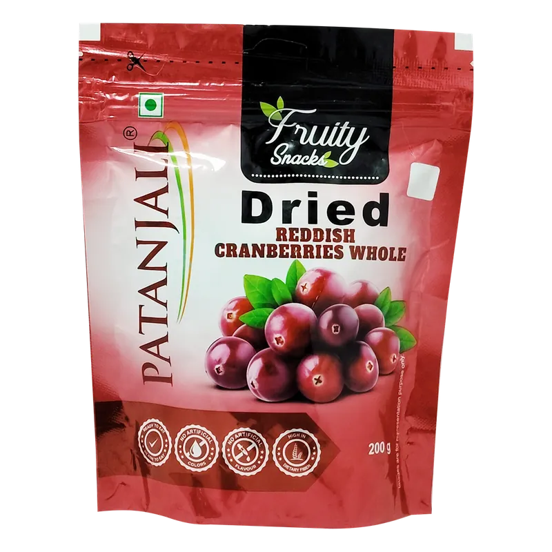 DRIED REDDISH CRANBERRIES WHOLE 200 GM